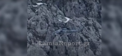 Βίντεο από τη διάσωση με ελικόπτερο του 38χρονου ορειβάτη στην Εύβοια